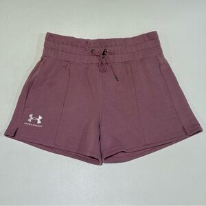 Under Armour Essential Fleece Shorts Blush Mauve Womens Size Medium